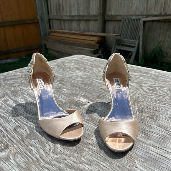BADGLEY MISCHKA Celeste Embellished Peep heels size 10 - Picture 2 of 7